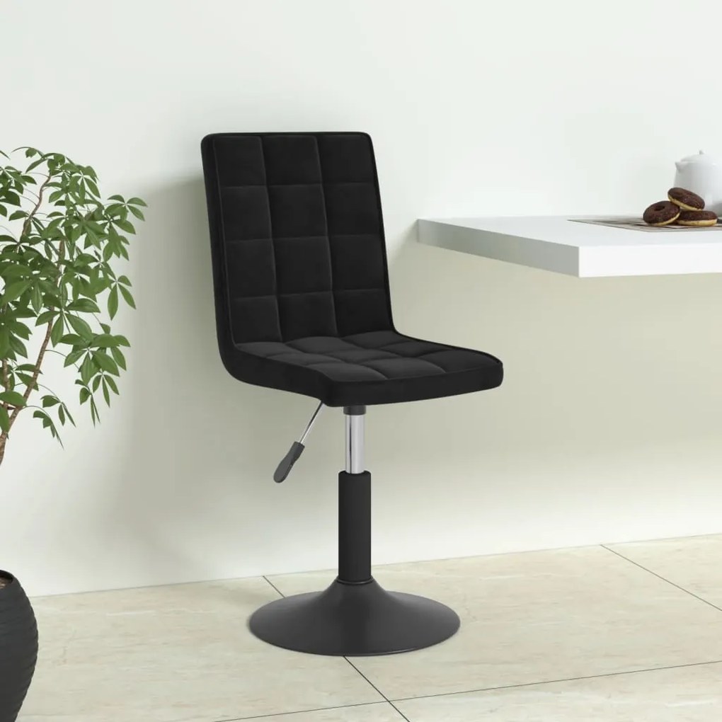 vidaXL Scaune de masă pivotante, 4 buc., negru, catifea