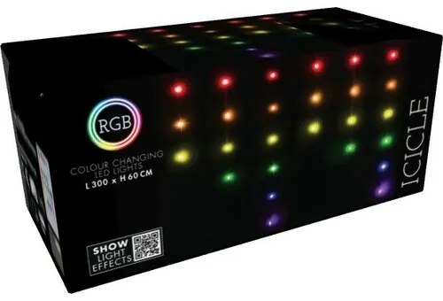 Lanț LED de Crăciun RGB cu telecomandă Țurțuri85 LED, 300 cm