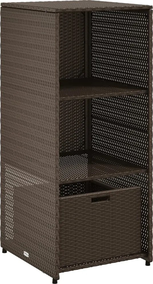 vidaXL Dulap depozitare de grădină, maro, 50x55x115 cm, poliratan