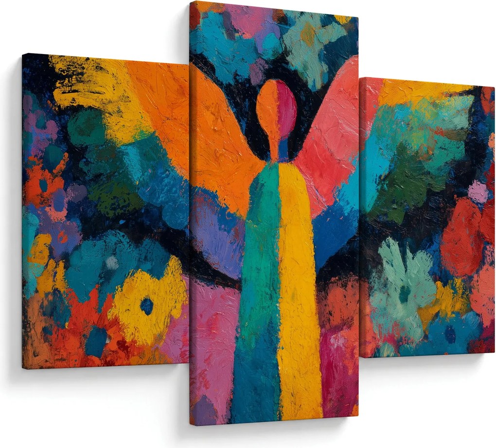 Tablou - Înger abstract cu flori (90x60 cm)