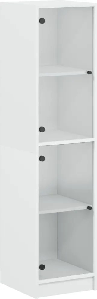 vidaXL Dulap cu uși din sticlă, alb, 35x37x142 cm