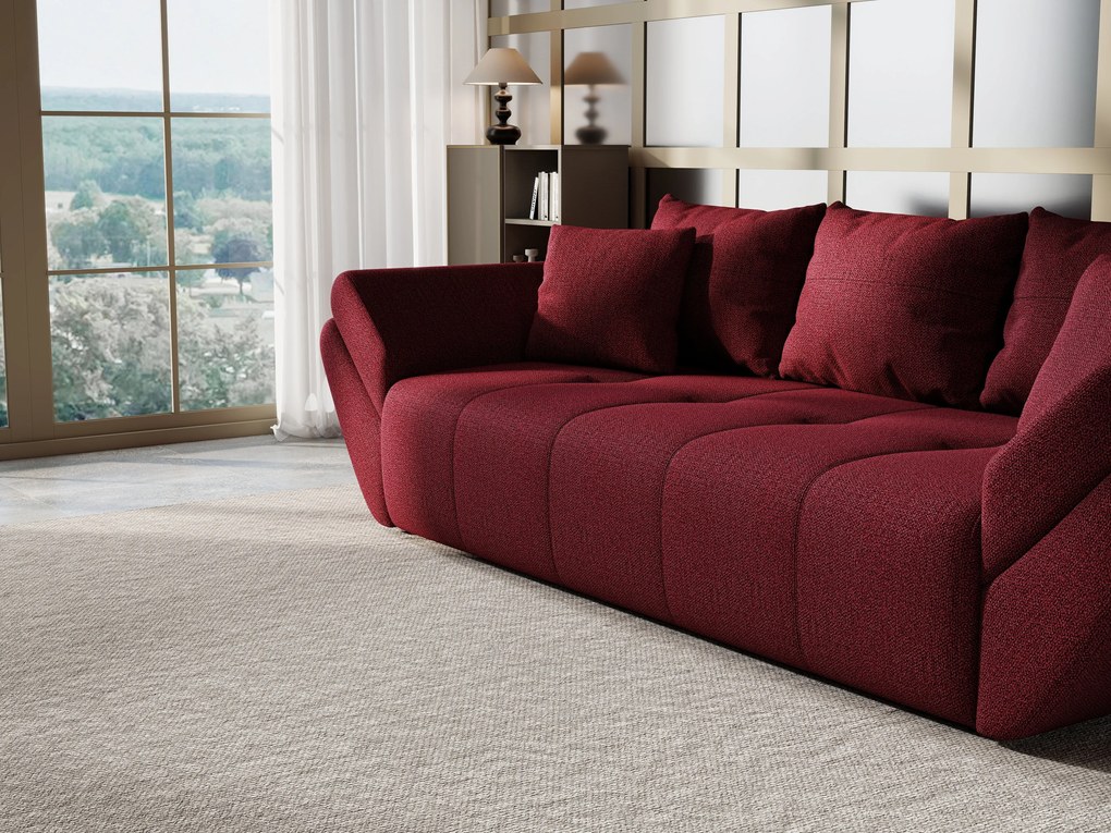 Canapea extensibilă dumonde cu ladă de depozitare si sezut confortabil din spuma high-density, Berlin Enjoy Winery 250x100 cm