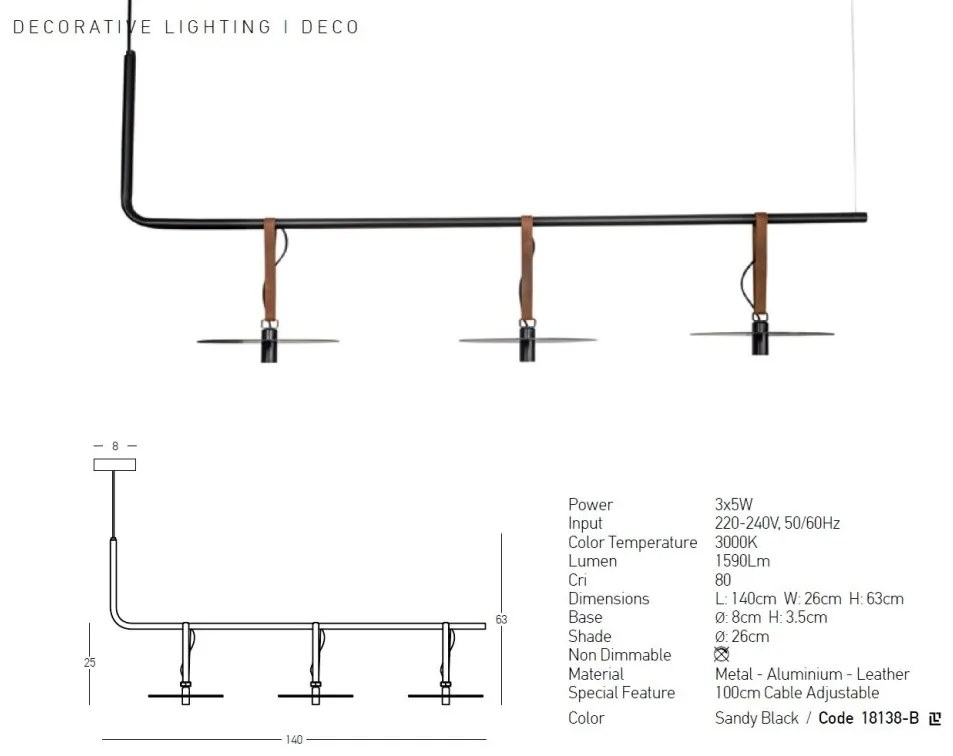 Lustra LED decorativa design modern Kurt negru