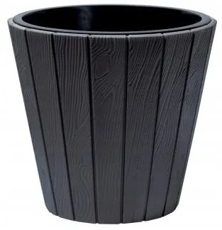 Ghiveci decorativ de flori, rotund, antracit, 11/21 L, 34.8x32.5 cm, Woode