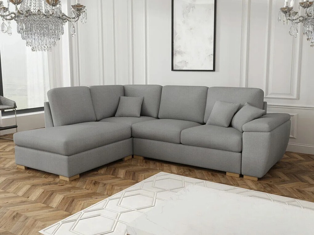 Colțar Columbus 164 Gri, 260x210x90cm, 111 kg, Picioare: Lemn, Lemn: Pin