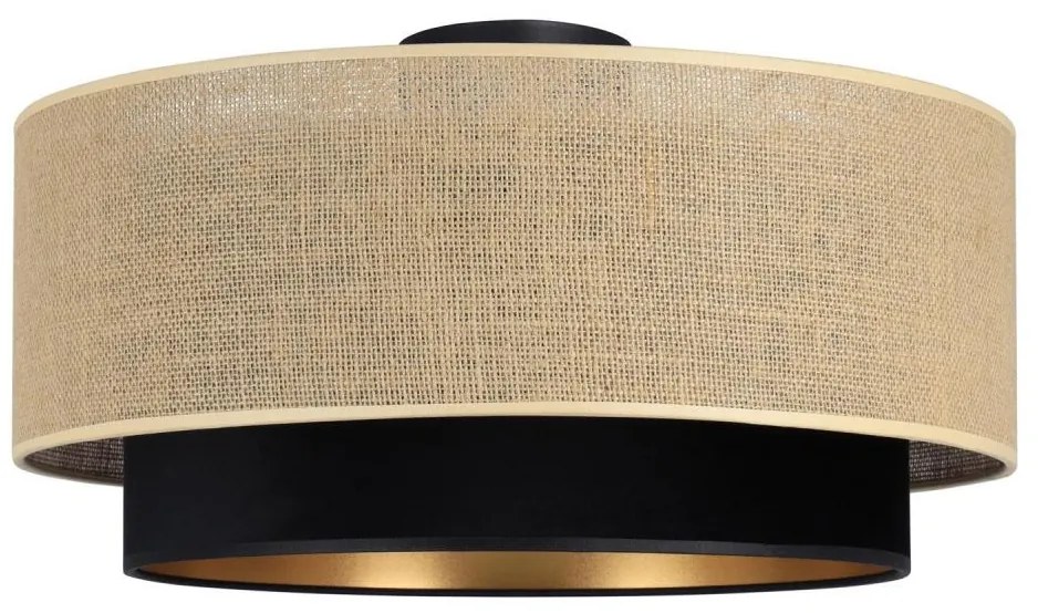 Plafonieră SARTA 1xE27/60W/230V Ø 45 cm negru/jută