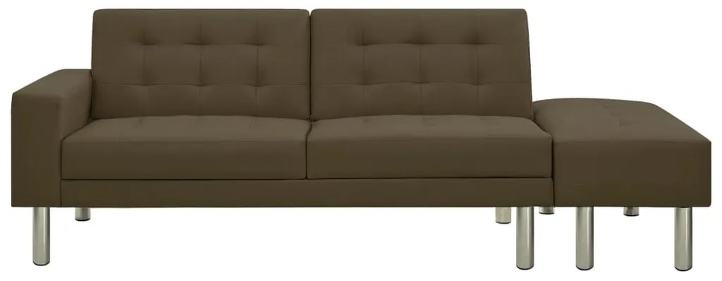 323620 vidaXL Canapea extensibilă, maro, piele ecologică
