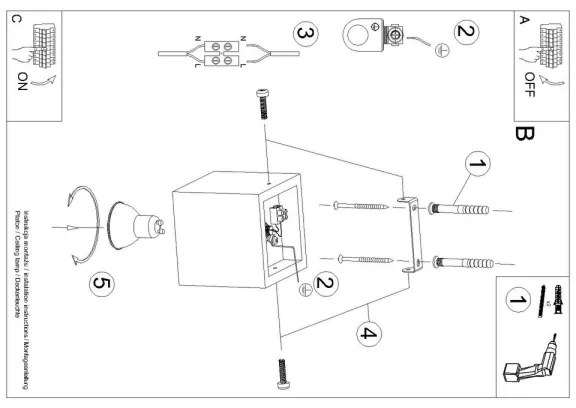 Plafonieră QUAD 1xGU10/40W/230V lemn