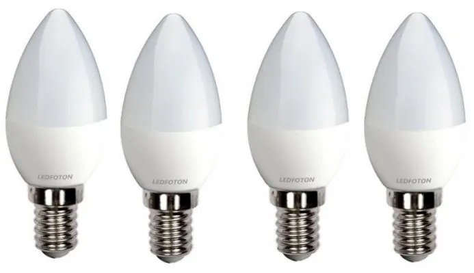 Set 4 becuri cu led 4w e14 lumina calda lf 3042