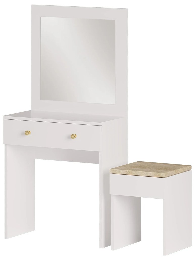 Măsuță de toaletă Nesuvi (alb + auriu) . 1094116