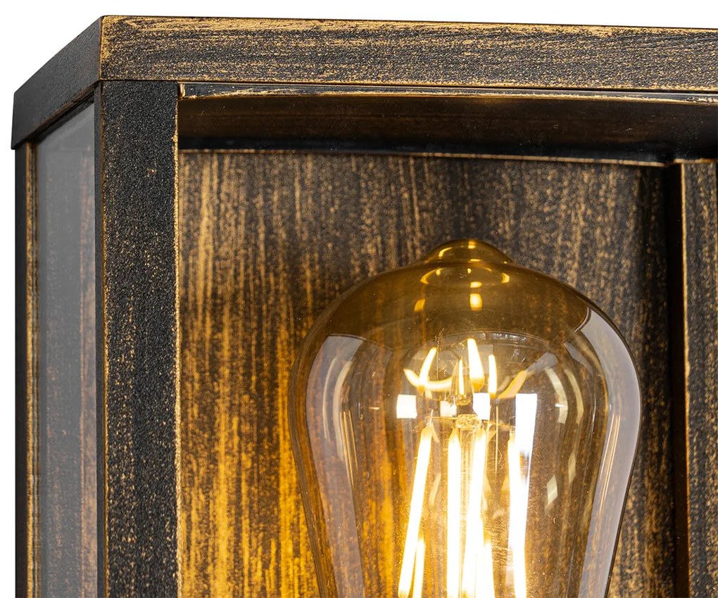 Lampă de perete vintage aur antic 26 cm IP44 - Charlois