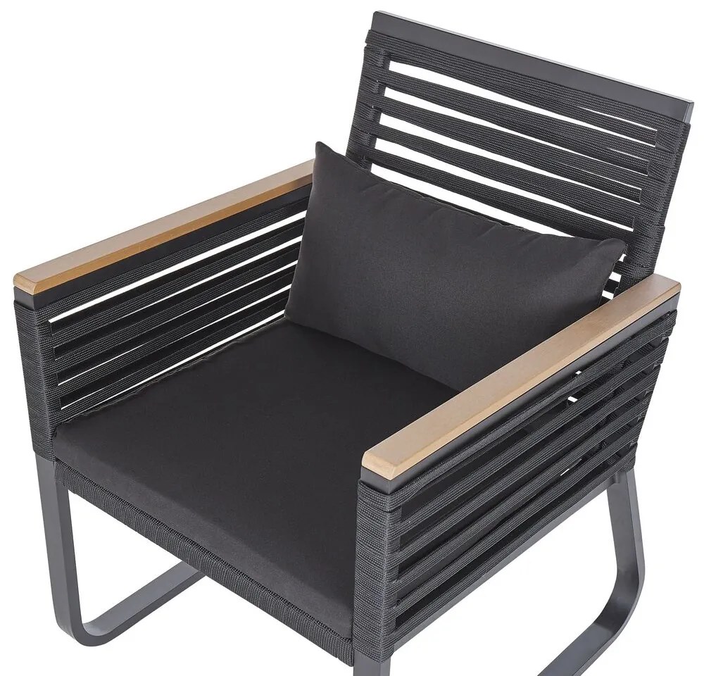 Set 2 buc. scaune de grădină Carisa (negru). 1035760