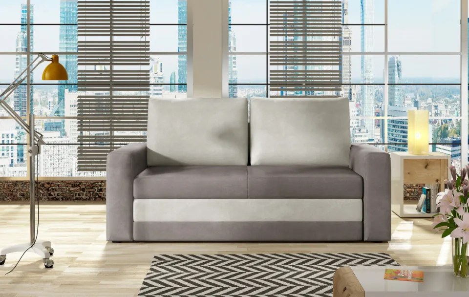 Canapea tapitata, extensibila, cu spatiu pentru depozitare, 151x90x90 cm, Wave, Eltap (Culoare: Gri catifea / Paros 05)