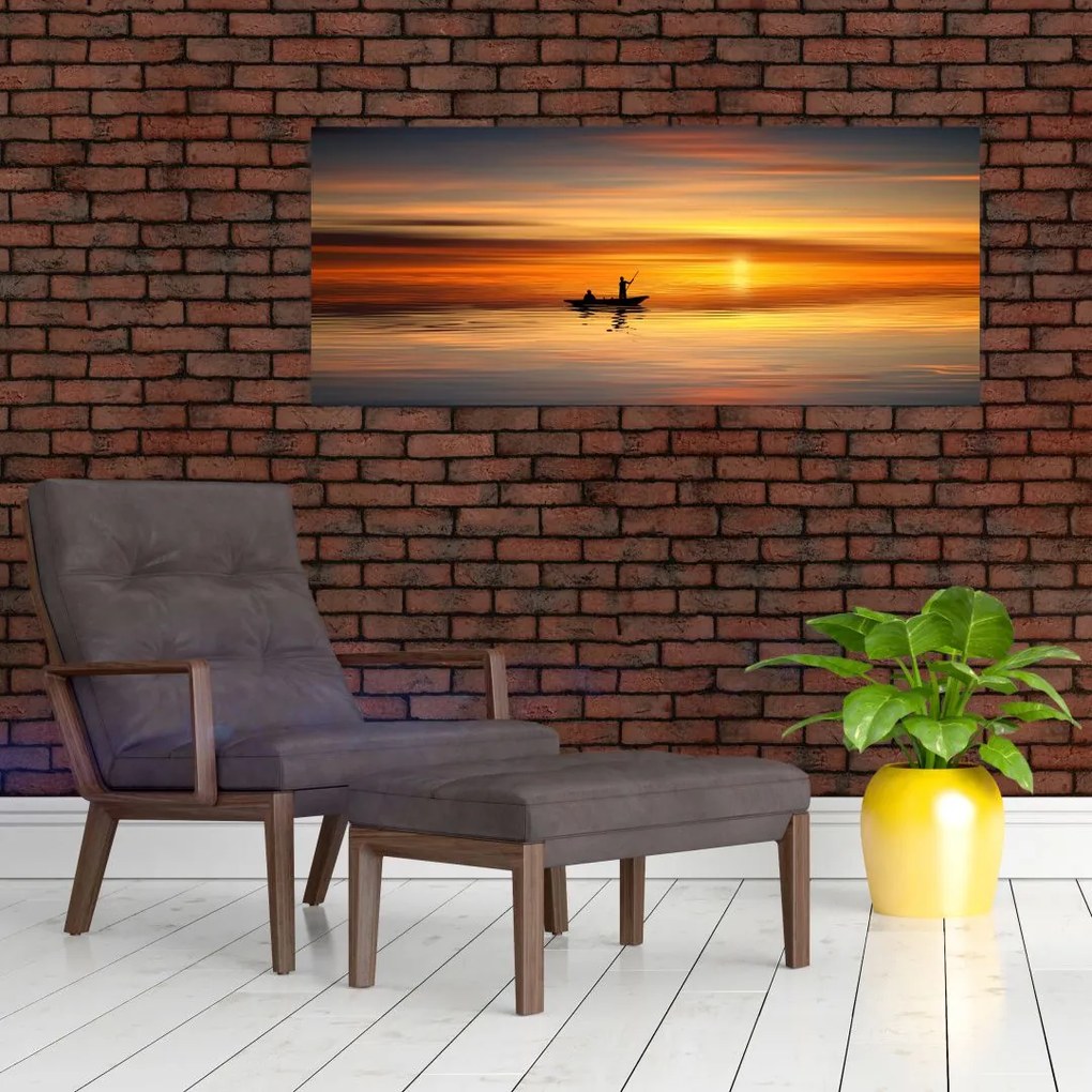 Tablou - cu barca (120x50 cm)