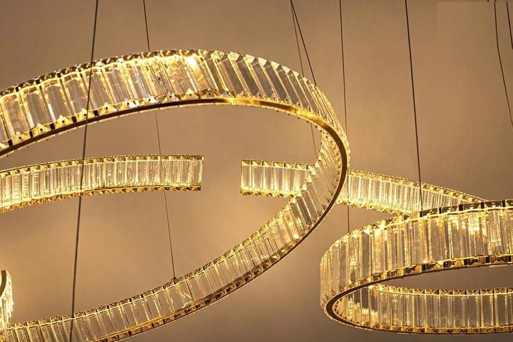 Lustra XXL suspendata LED design ambiental Ring LINE 8 auriu