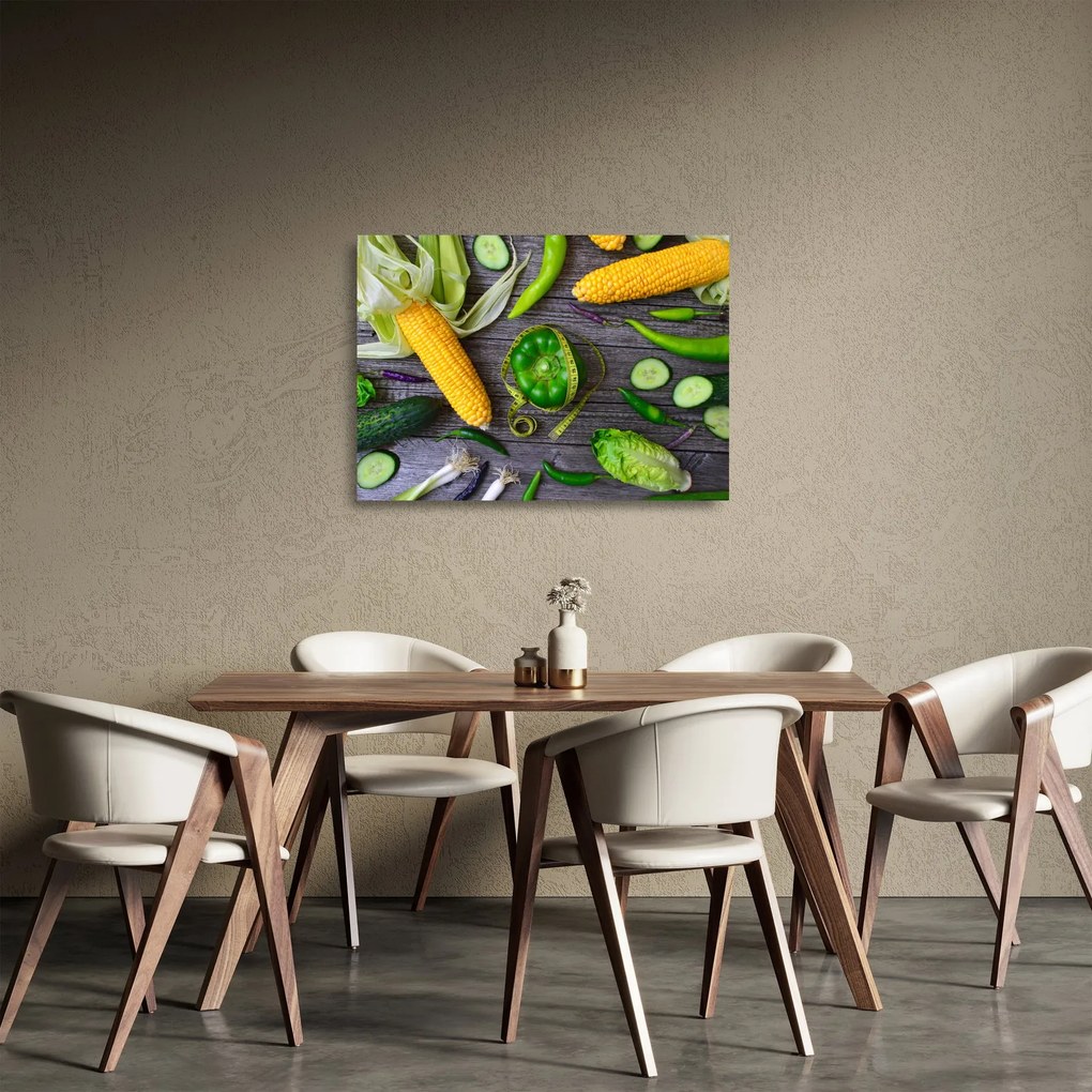 Tablou pe sticlă cu legume (70x50 cm)