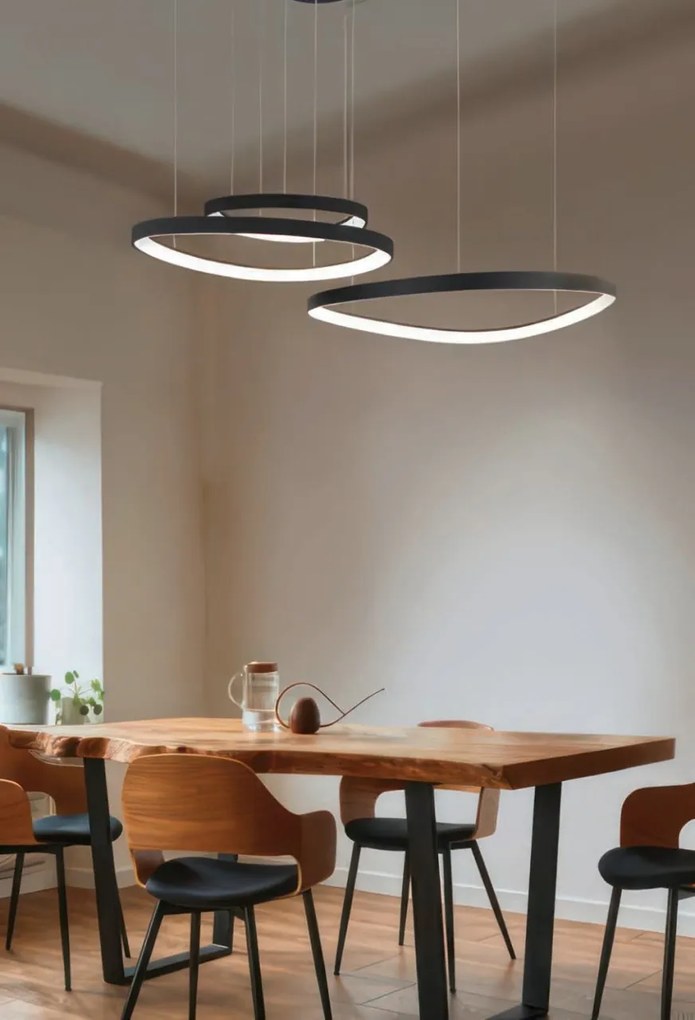 Lustra LED suspendata moderna AMANDA 42+62+82 3-STEP DIMM neagra