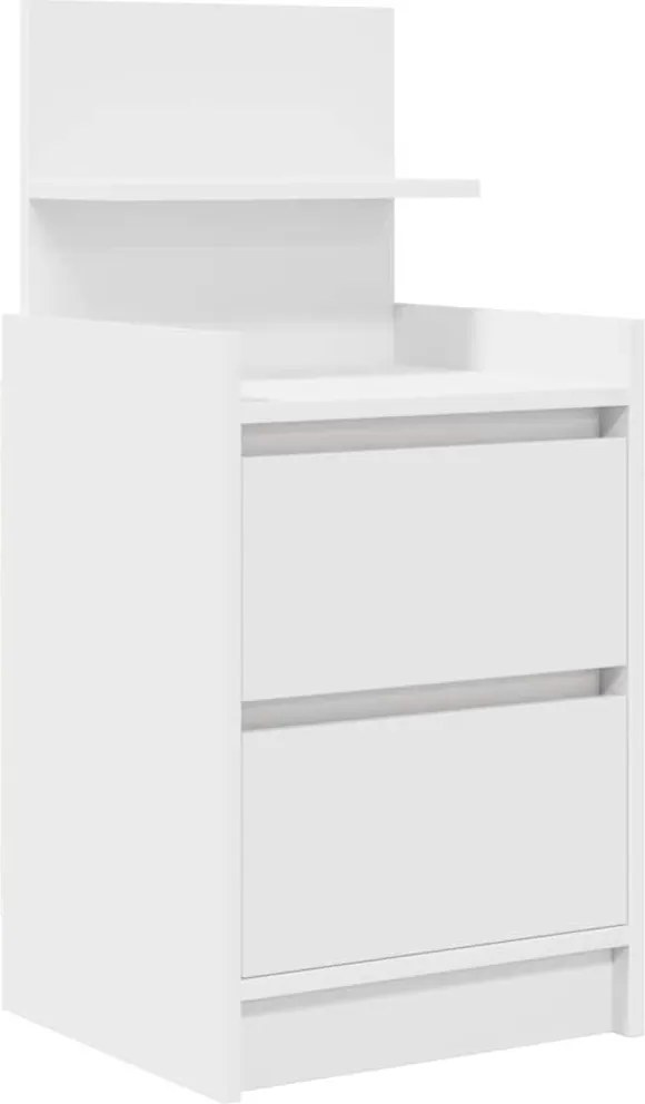 vidaXL Noptiera cu 2 sertare alb 38x34x80 cm