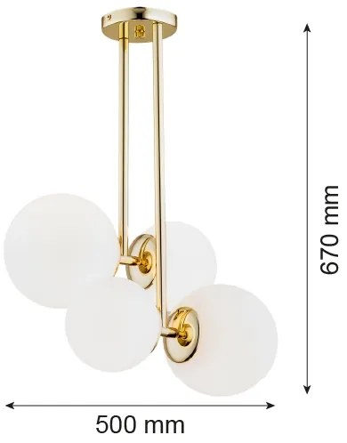 Lustră pe tijă MORITZ 4xE27/15W/230V Argon 1743