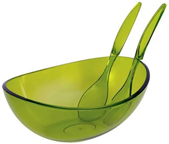 SET BOL PENTRU SALATA+FURCULITA SI LINGURA ACRIL VERDE