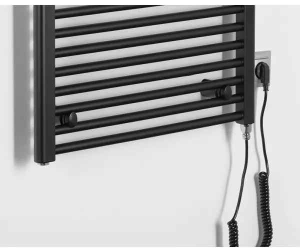 Radiator portprosop electric pentru baie Aqualine DIRECT-E 600W/230V 132 cm negru mat