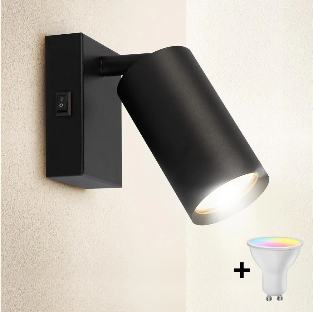 Brilagi - Spot LED de perete dimabil SELE 1xGU10/6W/230V negru