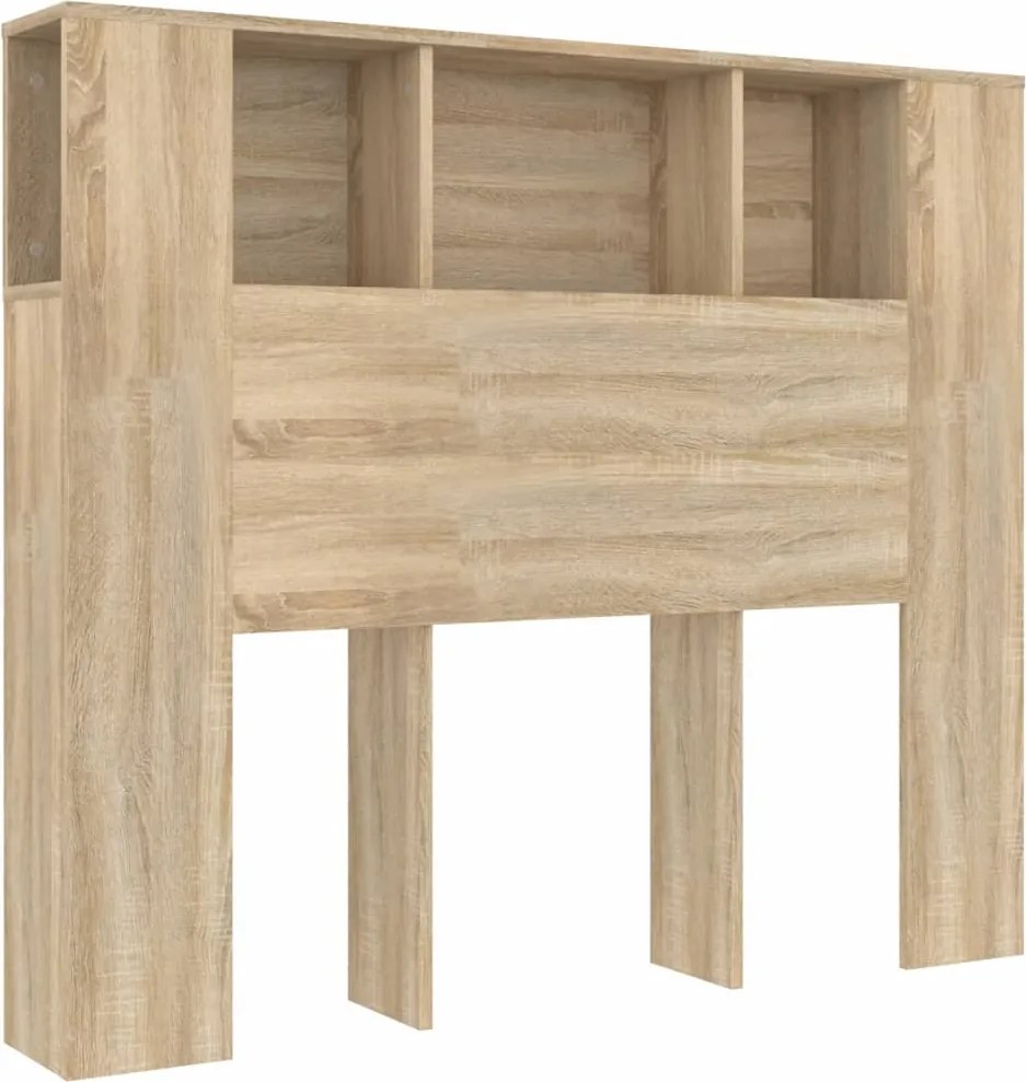 vidaXL Tăblie de pat cu dulap, stejar sonoma, 120x18,5x102,5 cm