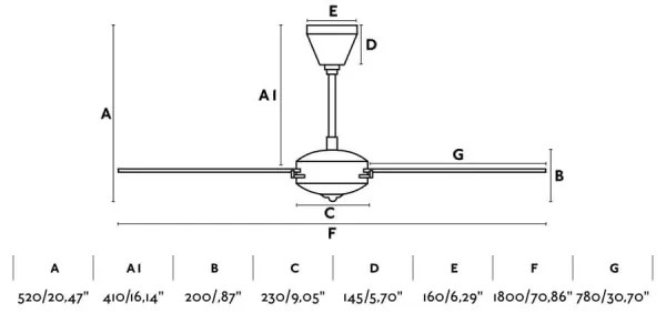 Ventilator de tavan FARO 33349 AOBA d. 180 cm + telecomandă