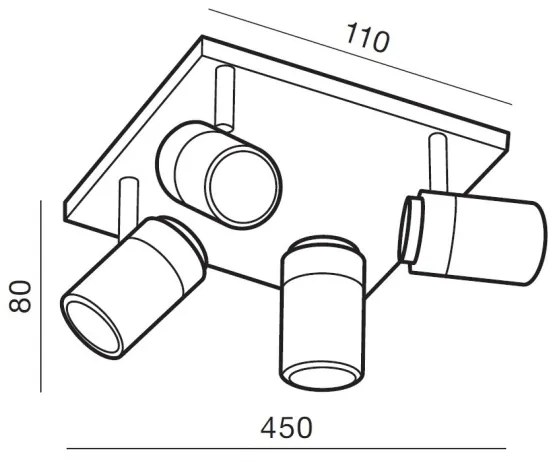 Azzardo AZ2557 - Lampă spot baie NOEMIE 4xGU10/35W/230V IP44