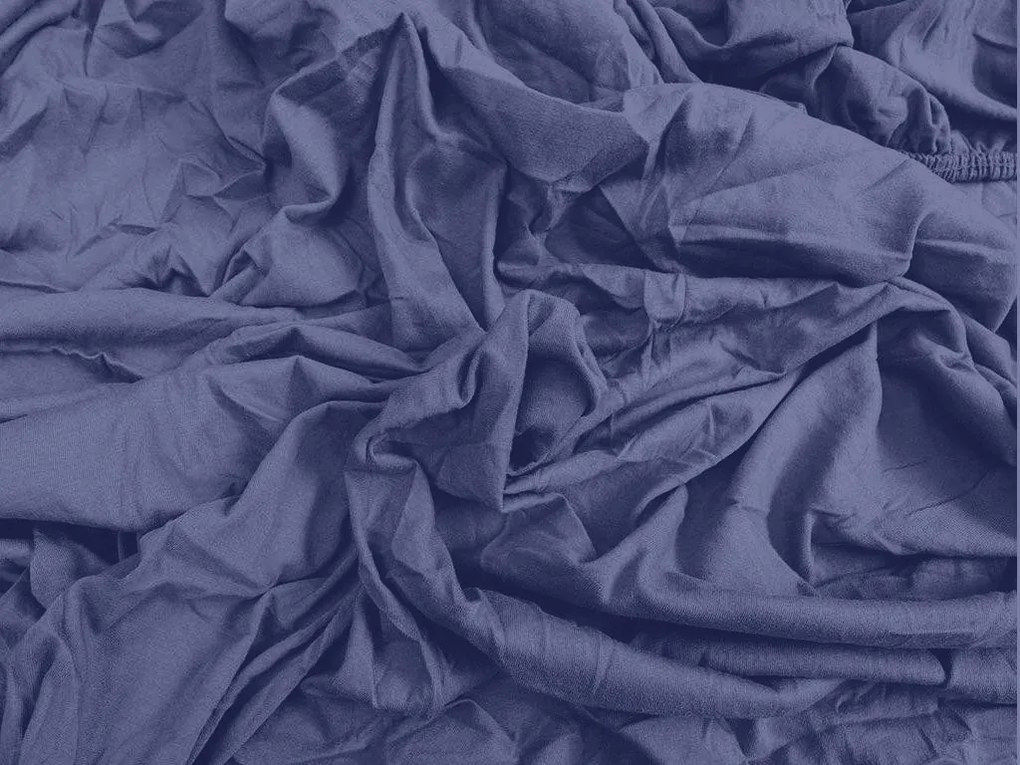 Cearsaf Jersey albastru marin 160 x 200 cm