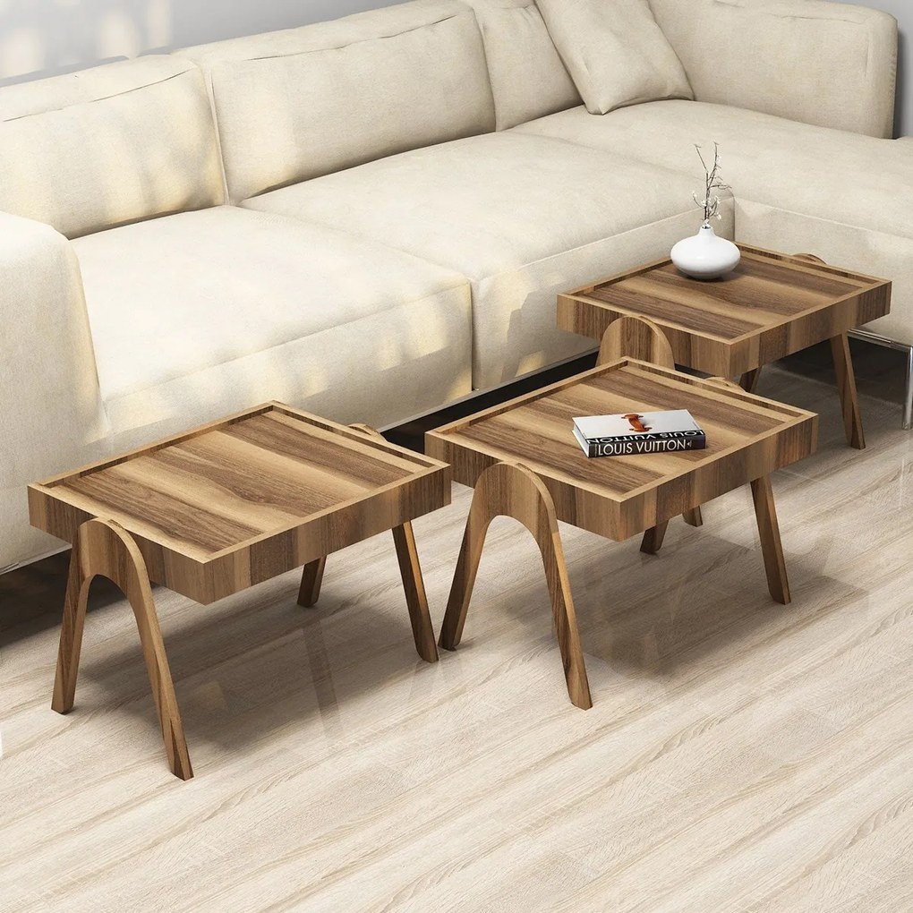 Masă pliantă Roma Walnut, 3 buc
