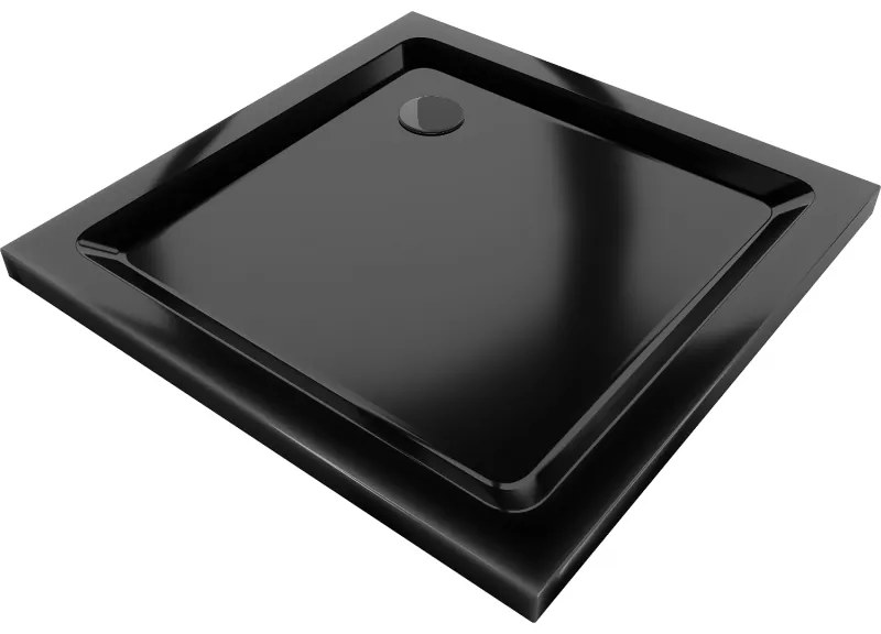 Mexen Flat cadă pentru duș pătrată slim 80 x 80 cm, Neagră, sifon Neagră - 40708080B