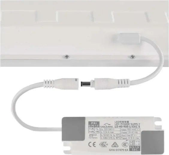 Panou LED încastrat DIXXO, 36 W, 230 V, 4000 K, 60 x 60 cm, alb