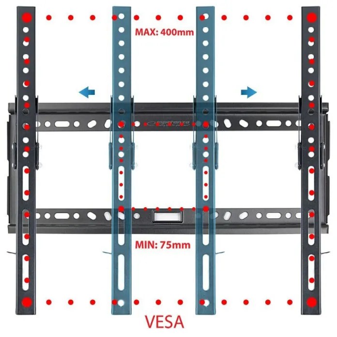 Suport TV de perete Esperanza ERW014, 26-70 inch,Max 30kg, Vesa 400x400, Negru