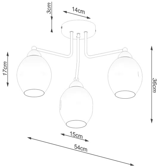 Lustră pe tijă FILLAN 3xE27/60W/230V neagră Sollux SL.1144
