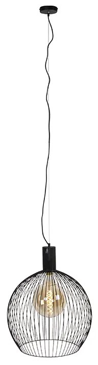 Lampă pendant rotundă de design neagră 50 cm - Dos