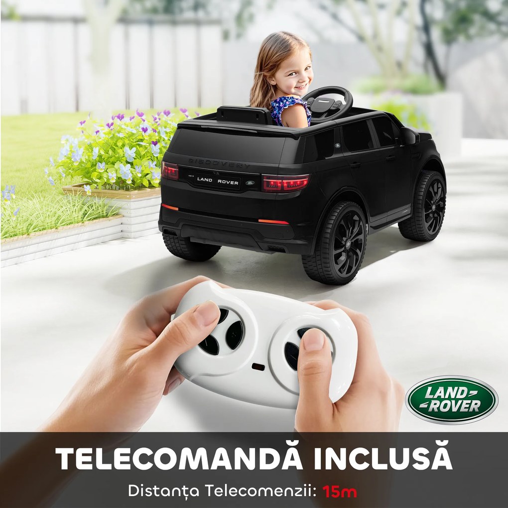 AIYAPLAY Mașină Electrică pentru Copii 3-6 Ani cu Telecomandă, Centură, Muzică, Claxon și Faruri, 106x65.5x51 cm, Negru | Aosom Romania