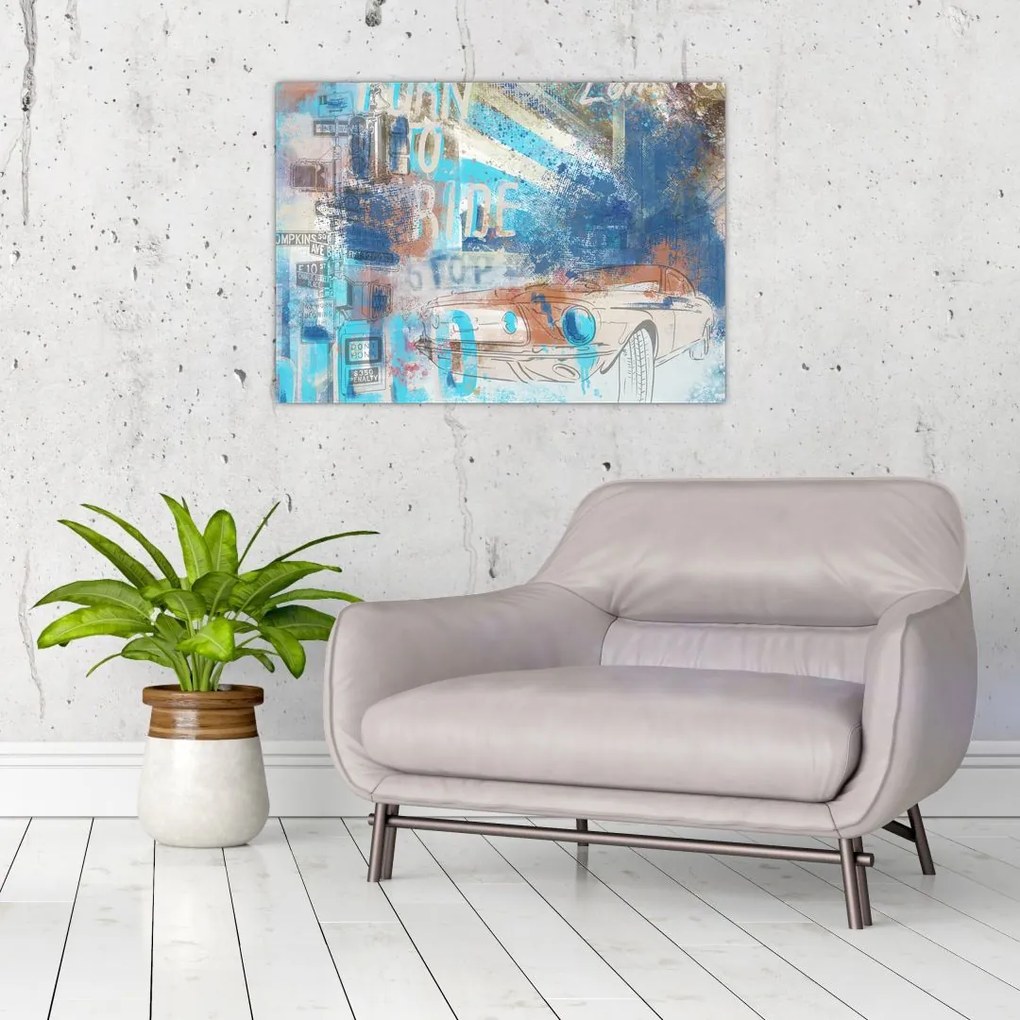 Tablou pe sticlă - Născut să călătorească (70x50 cm)