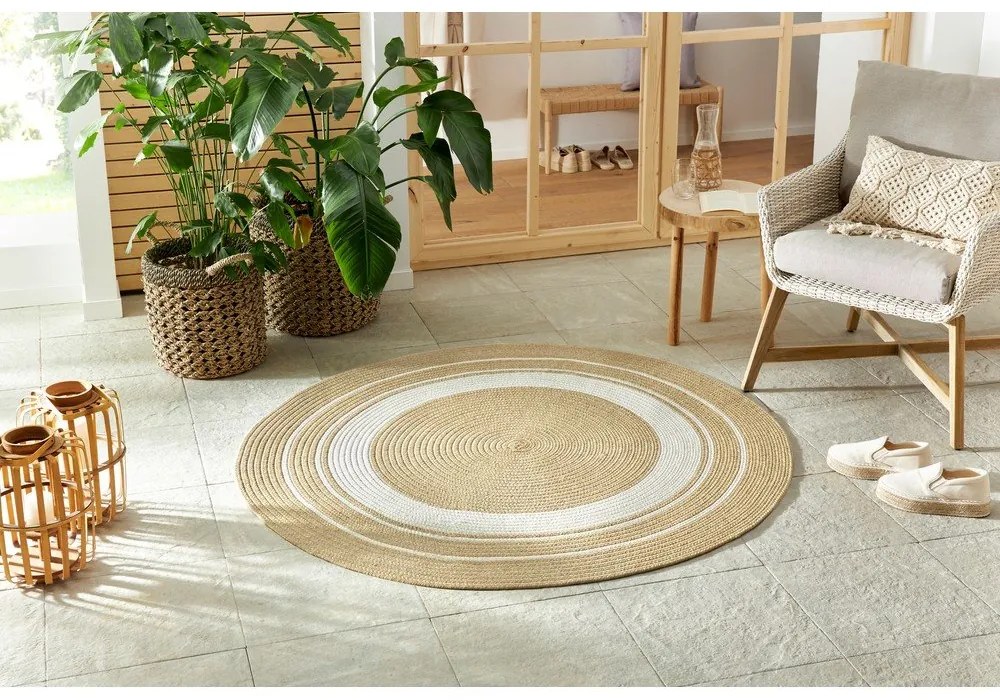 Covor rotund de exterior în culoare naturală ø 200 cm - NORTHRUGS