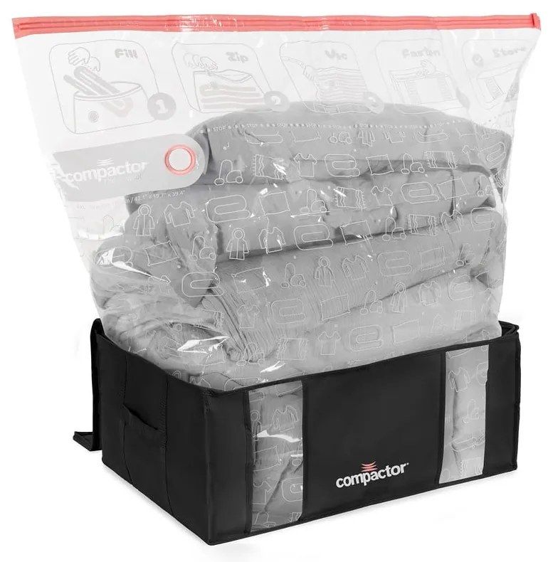 Cutie depozitare cu vacuum Compactor Black Edition, capacitate 210 l, negru