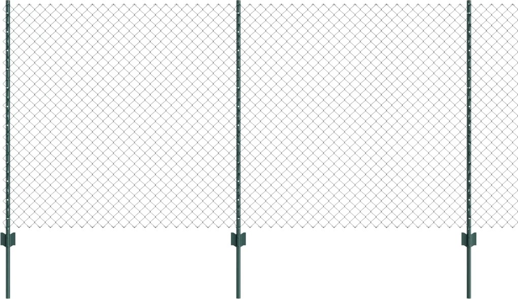 vidaXL Gard cu Stâlp Verde 1,2 x 10 m Oțel și PVC