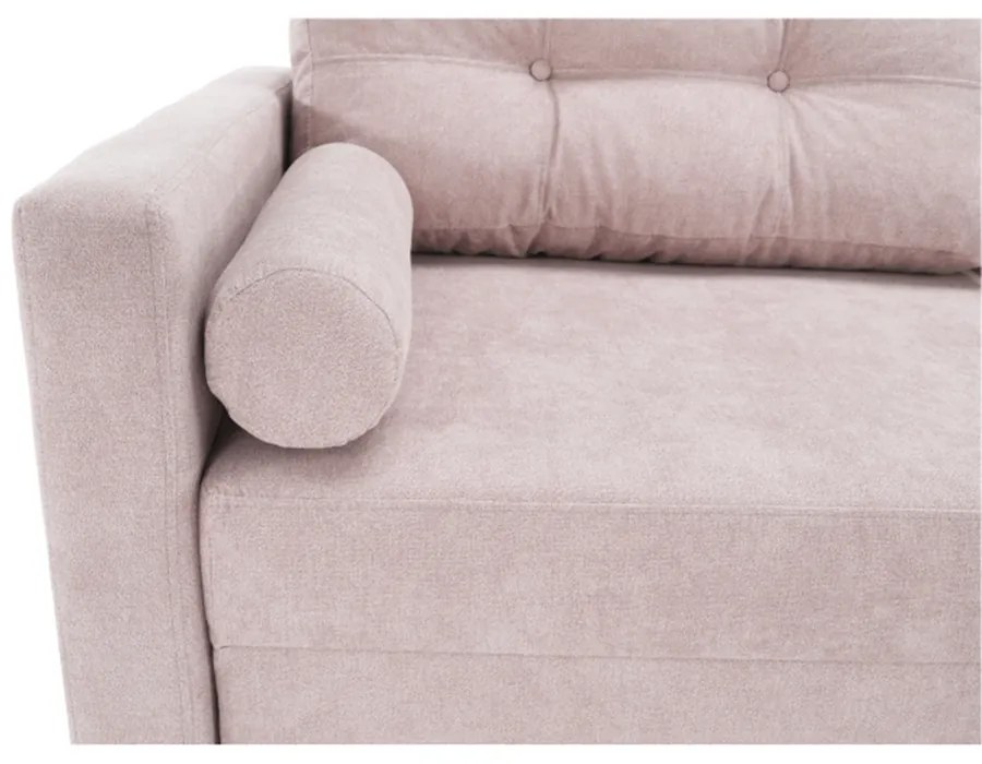 Canapea extensibilă, roz antic textil Queens, AURELIA