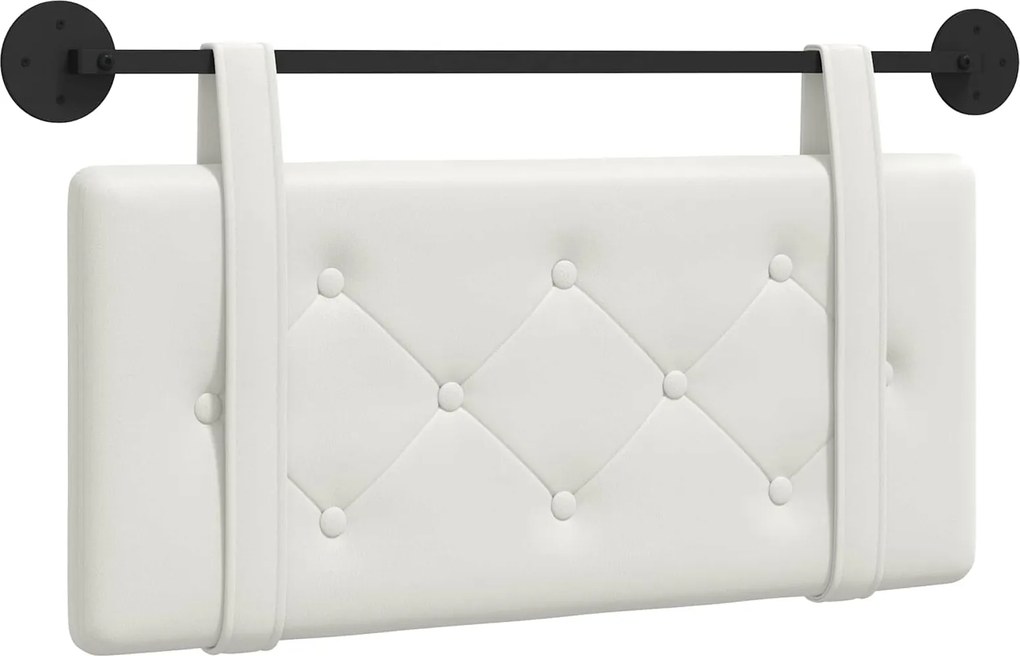 vidaXL Cap de pat suspendat Pe perete Alb 80 cm Piele artificială