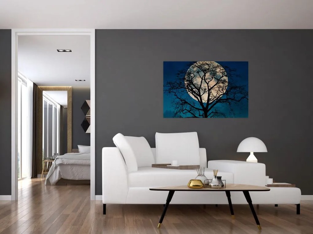 Tablou copacului cu lună plină (90x60 cm)
