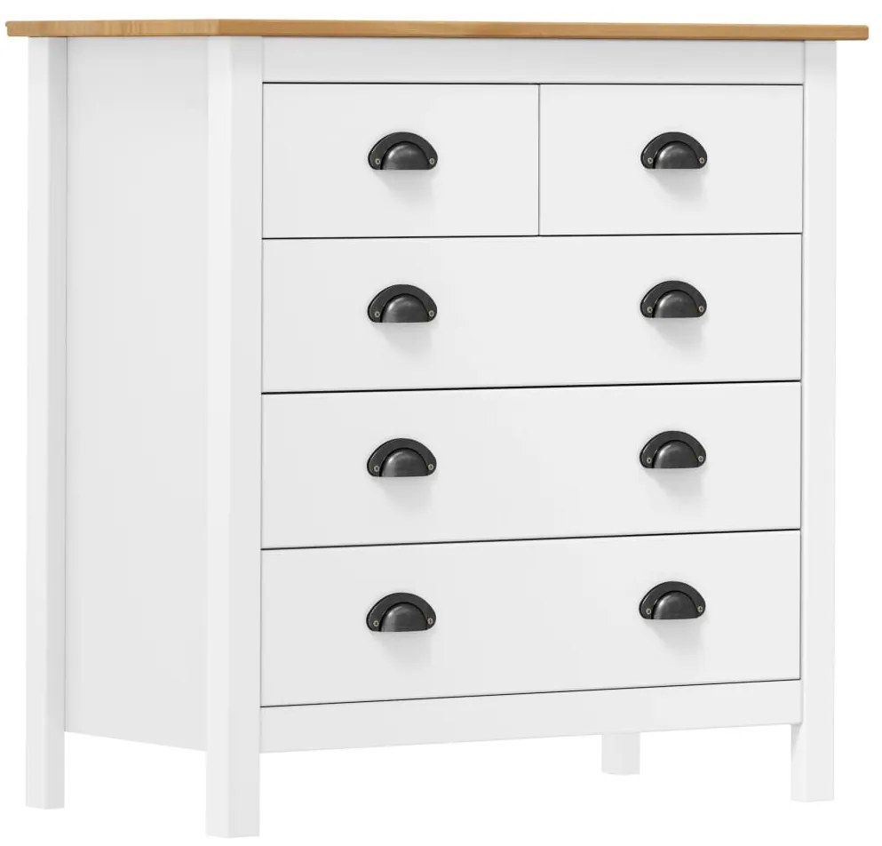 vidaXL Servantă Hill, alb, 79x40x80 cm, lemn masiv de pin