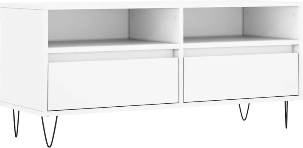 vidaXL Comodă TV, alb, 100x34,5x44,5 cm, lemn prelucrat