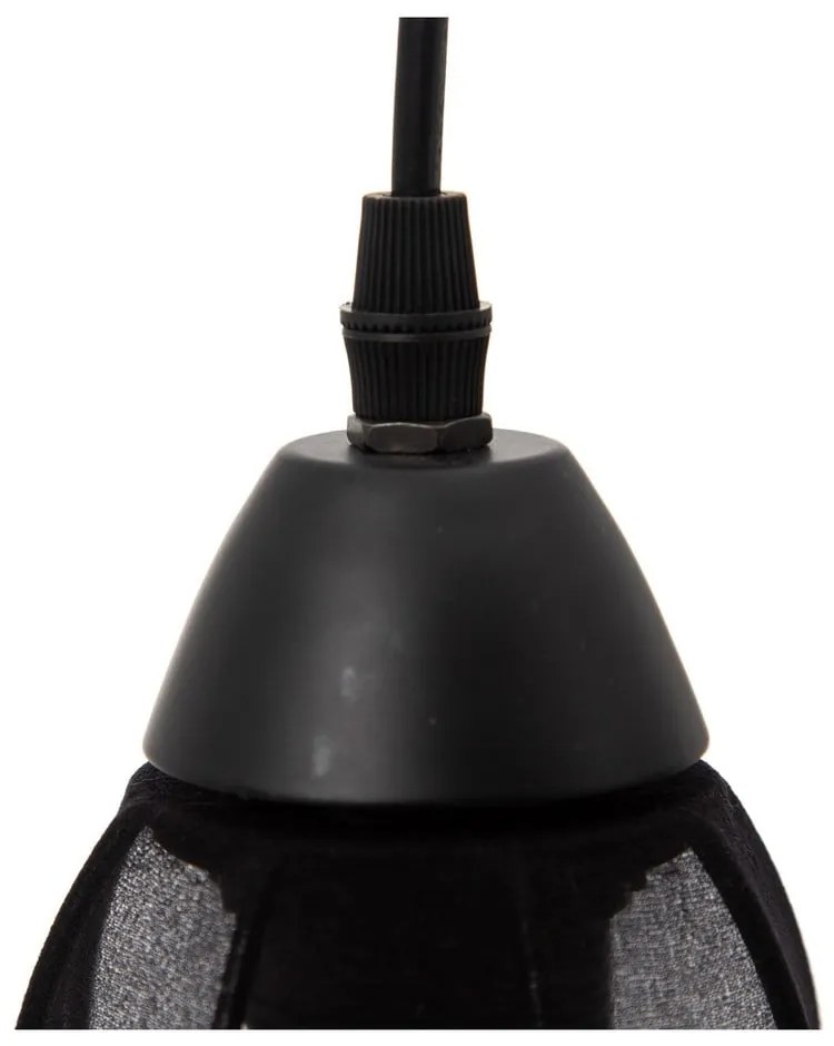 Lustră neagră cu abajur textil ø 40 cm – Ixia