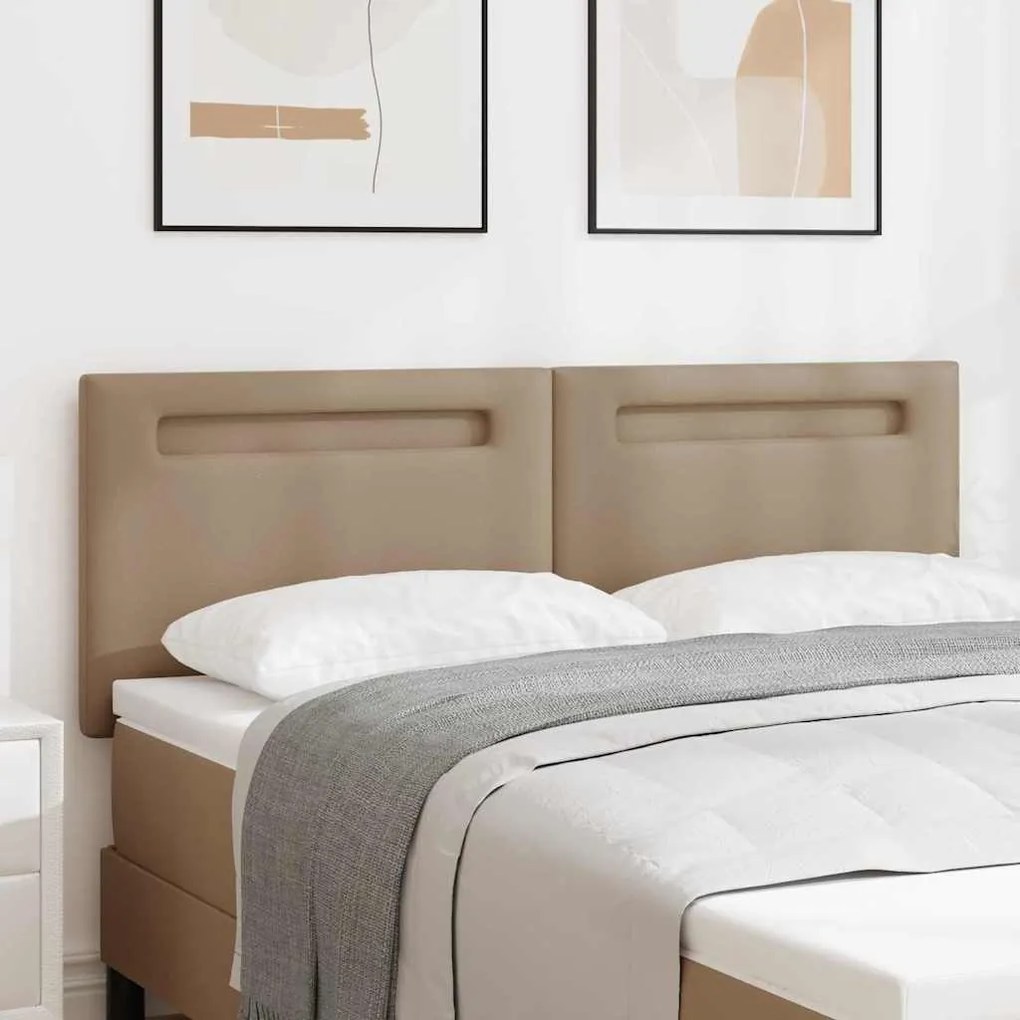 vidaXL Tăblie cap Pe perete cu headboard Manual Cappuccino 160 cm PVC