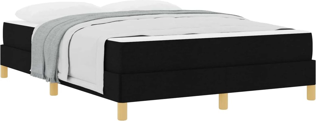 vidaXL Pat cu arcuri cu saltea Negru 140 x 200 cm țesătură