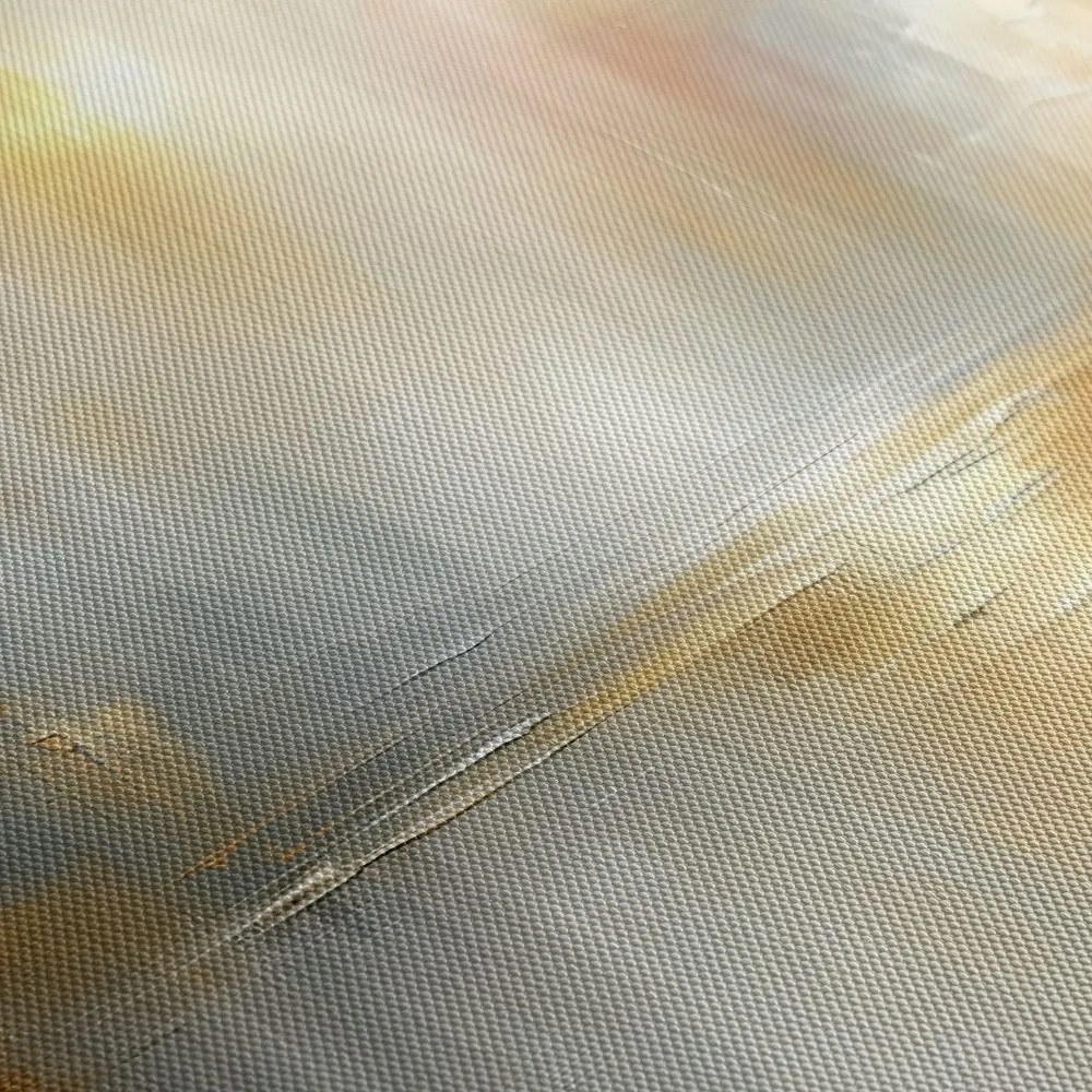 Tablou abstracție delicată a peisajului auriu